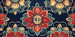 复古花卉图案精美无缝背景