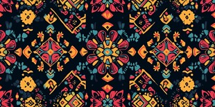 民族风绚丽几何图案纹饰