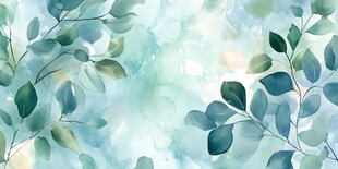 清新水彩风绿植背景图