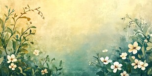 梦幻花卉田园背景画面