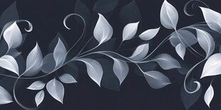 优雅银叶曲线装饰图案