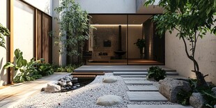 日式庭院室内外融合景观