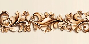 立体金色花卉装饰花纹