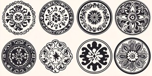 中式传统圆形花纹图案集