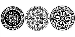 复古圆形花纹图案设计