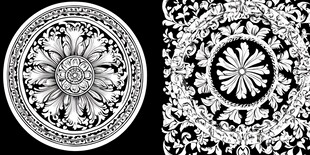 欧式复古圆形花纹图案