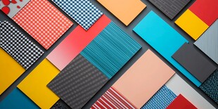 多彩纹理纸张组合展示