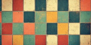 复古多彩方格瓷砖图案