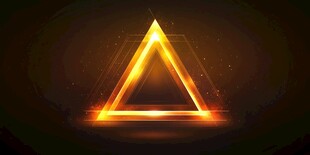 金色炫酷发光三角形元素