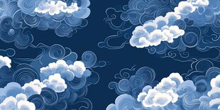 梦幻中式云海背景图案