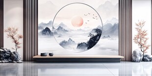 中式山水意境客厅装饰画