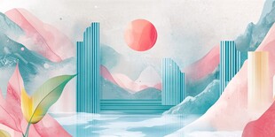 梦幻山水间的日出景象