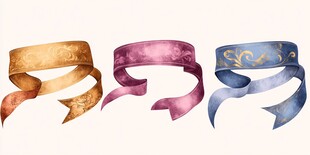 三款精美花纹丝带展示