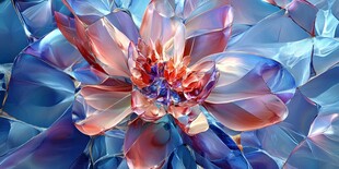 梦幻绚丽抽象花朵艺术图
