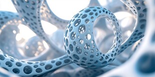 未来感多孔环形结构模型