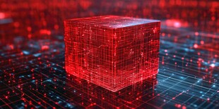 红色科技立方体背景图案