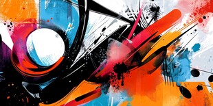 抽象动感色彩艺术涂鸦画