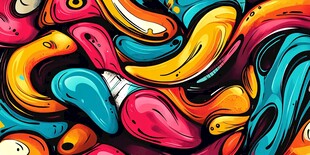 色彩斑斓的抽象流体图案