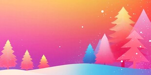 梦幻冬日森林渐变背景图