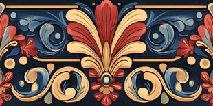 复古华丽花卉图案装饰