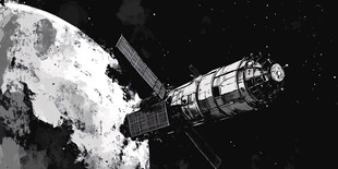 太空卫星环绕地球景象