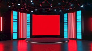 现代炫酷演播厅舞台空间