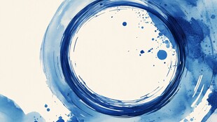 蓝色水墨圆环艺术背景图