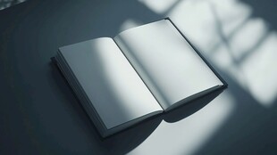 翻开的书沐浴在光影中