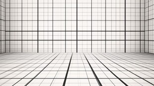 极简白色方格室内空间