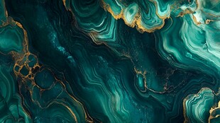 蓝绿金交融的流体艺术纹理