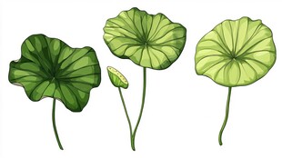 清新荷叶插画