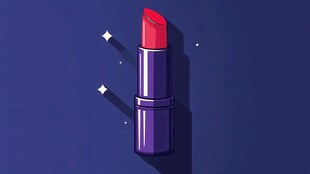 艳丽口红插画展示