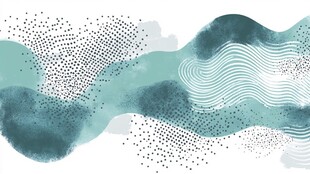 蓝绿水墨风抽象纹理图案