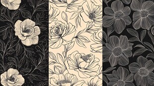 复古花卉图案设计素材