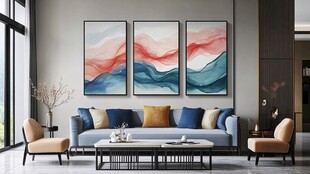 现代简约风客厅装饰画展示