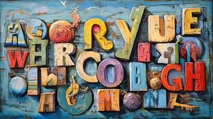 多彩字母艺术拼图