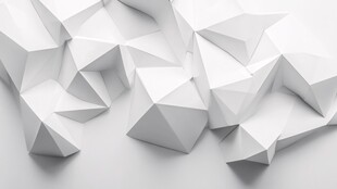 白色几何立体折纸造型