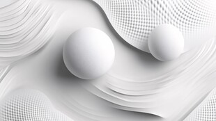 简约白色3D几何抽象场景