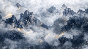 云雾缭绕的壮美群山