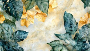 热带风树叶背景纹理图案