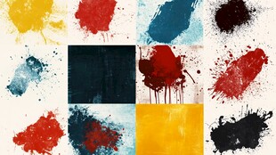 多彩墨渍艺术图案集合