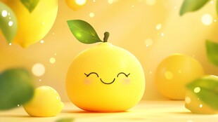 可爱笑脸黄果清新场景