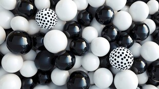 黑白圆球图案 简约视觉效果