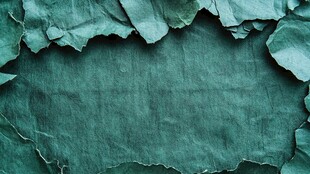 绿皱纸张破损纹理背景