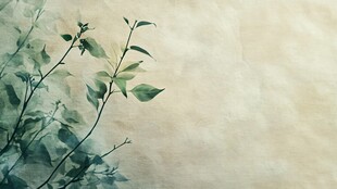水墨绿叶图