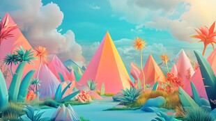 梦幻多彩的热带奇幻山谷