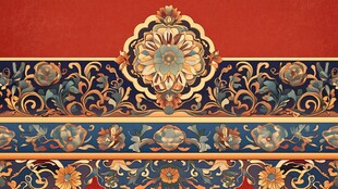 中式古典绚丽花纹装饰图案