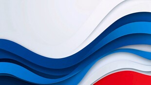 蓝白红三色波浪形背景图