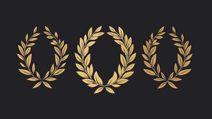 金色月桂环装饰图案