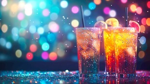 缤纷梦幻鸡尾酒特写